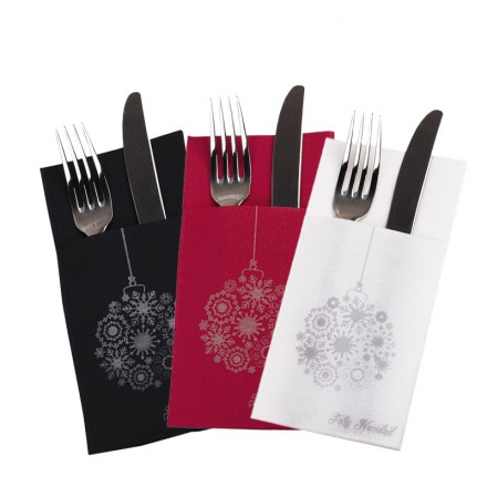 Servilleta Kanguro 40x40 cm Punta-Punta Bolita Navidad (30 uds)