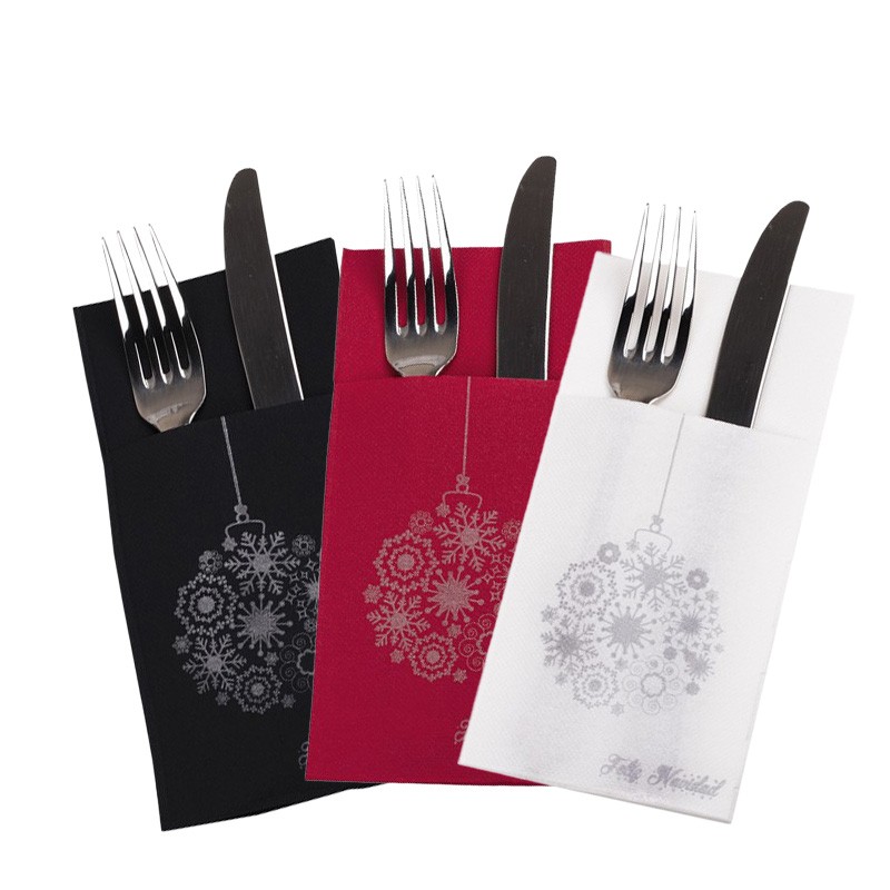 Servilleta Kanguro 40x40 cm Punta-Punta Bolita Navidad (30 uds)
