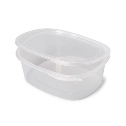 Envase Ovalado Tapa Bisagra PP 250 cc (50 uds)