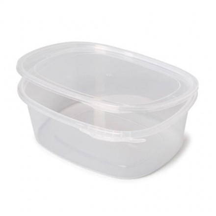 Envase Ovalado Tapa Bisagra PP 500 cc (50 uds)