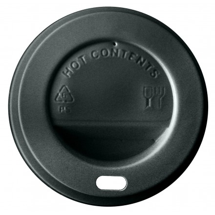 Tapa Bebedora Negra para Vaso Cartón 240cc 8oz (100 uds)