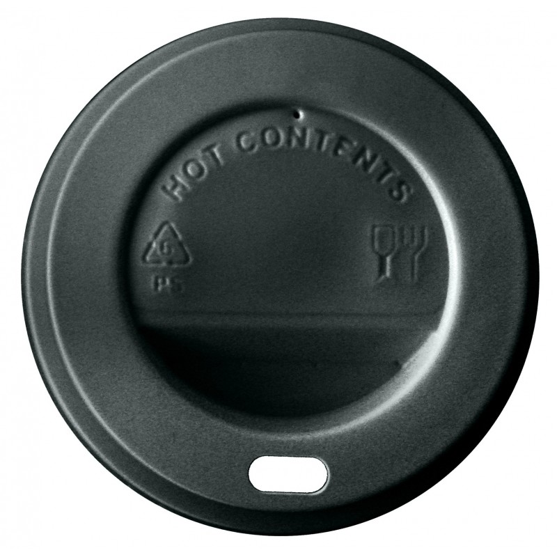 Tapa Bebedora Negra para Vaso Cartón 240cc 8oz (100 uds)