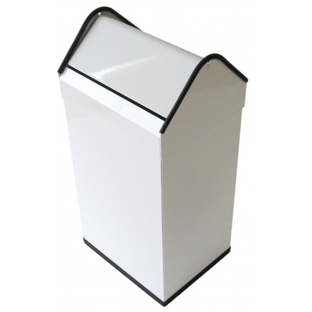 Papelera rectangular basculante 40L blanco