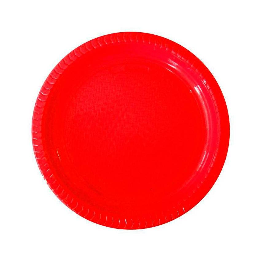 Venta de Plato de Plástico Rojo 22 cm (10 Uds) - Fumisan