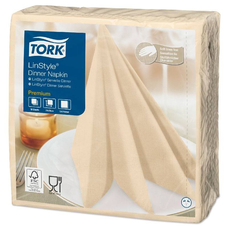 Servilleta de Papel 39 x 39 Tork Linstyle Vainilla