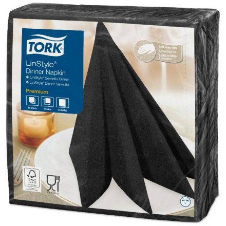 Servilleta de Papel 39 x 39 Tork Linstyle Negro
