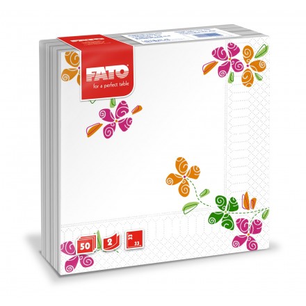 Servilleta 33x33 Decorada happy flowers
