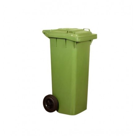 Contenedor verde con ruedas 