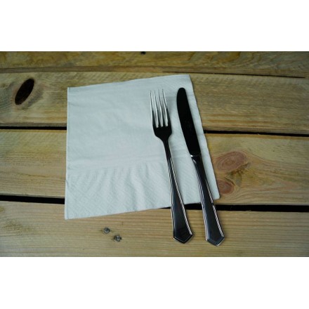 Servilleta blanca con cenefa de 40x40 cm (100 Uds)