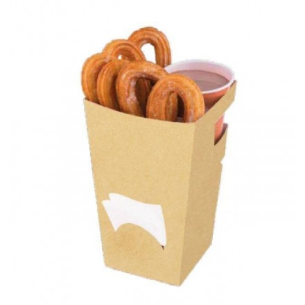 Estuche para Churros con Chocolate Kraft