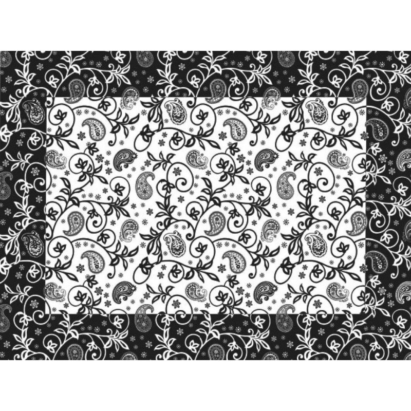 Mantel Individual Cachemir Negro 30x40 cm (500 Uds)