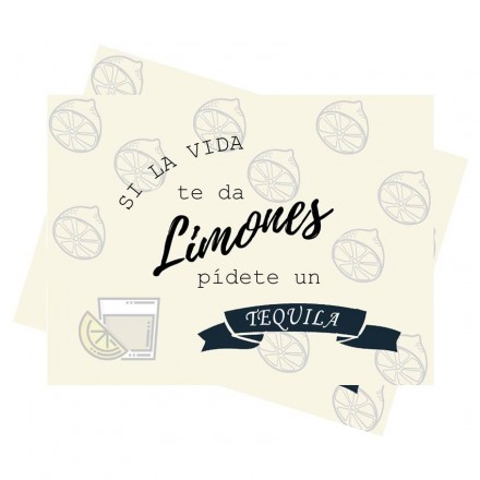 Mantel Si la vida te da limones blanco (100 Uds)