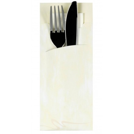 Funda para cubiertos crema