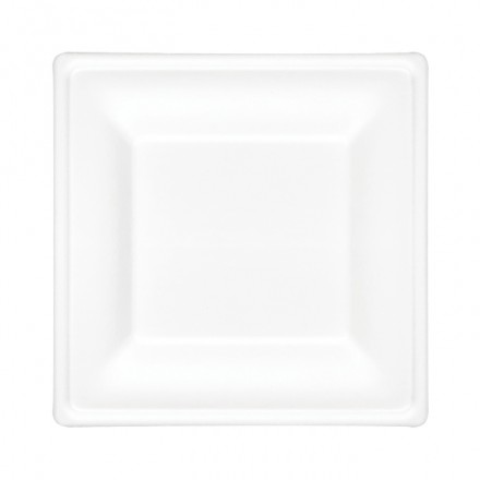 Plato cuadrado de fibra moldeada 20 x 20 cm