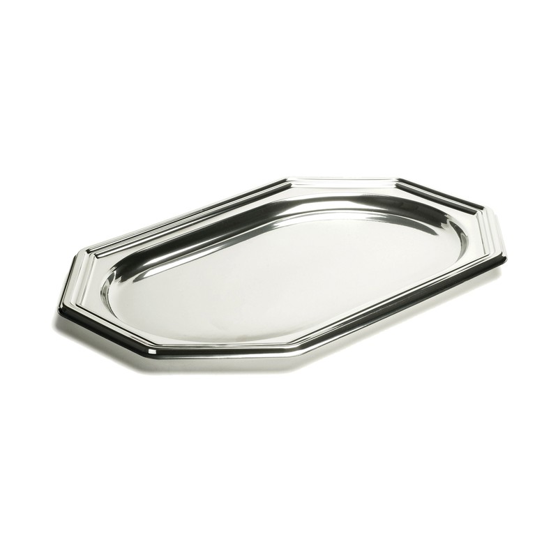 BANDEJA BUFFET OCTOGONAL PLATA 27 X 19 CM