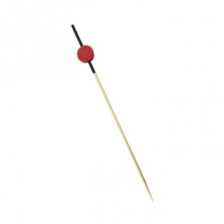 Brocheta Roja y Negra Bambu 12 cm 100 uds 