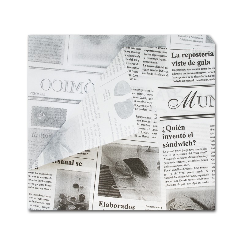 Bolsa Papel Parafinado 17x17 Impreso Periódico Bolsa Papel Parafinado 17x17 Impreso Periódico