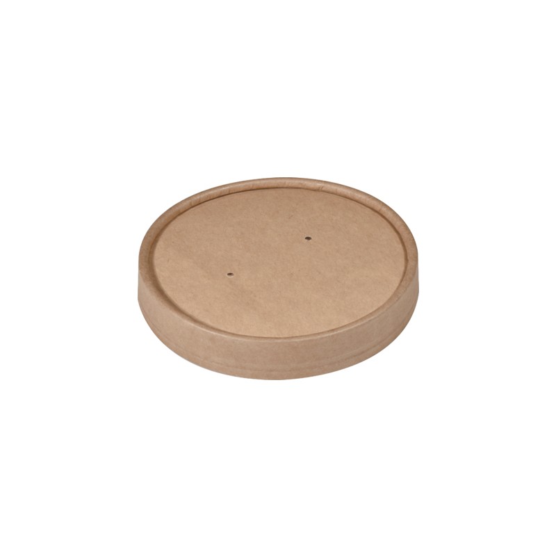 Tapa para sopera de cartón kraft 350 cc (50 uds) Tapa para sopera de cartón kraft 350 cc (50 uds)