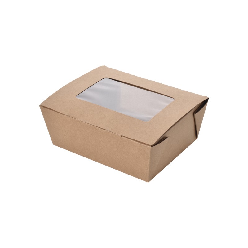 Caja Kraft con Ventana 195X140X65Mm 2100 Cls Pack 50 Uds - Glassur