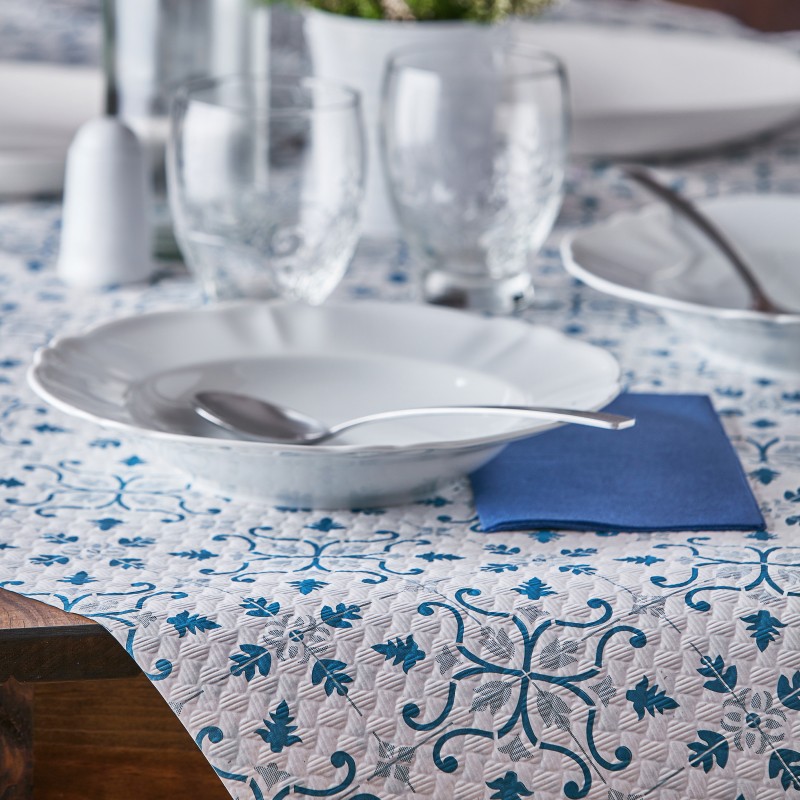 Mantel 100x100 cm Gama Claudia (400 Uds) Azul Mantel 100x100 cm Gama Claudia (400 Uds) Azul