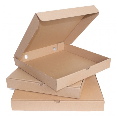 Caja Pizza Cartón Color Kraft sin Impresión. Disponible en 4 medidas